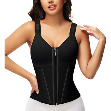 Body shaping vest top with bra